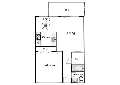 a floor plan of a house with a bedroom and a living room